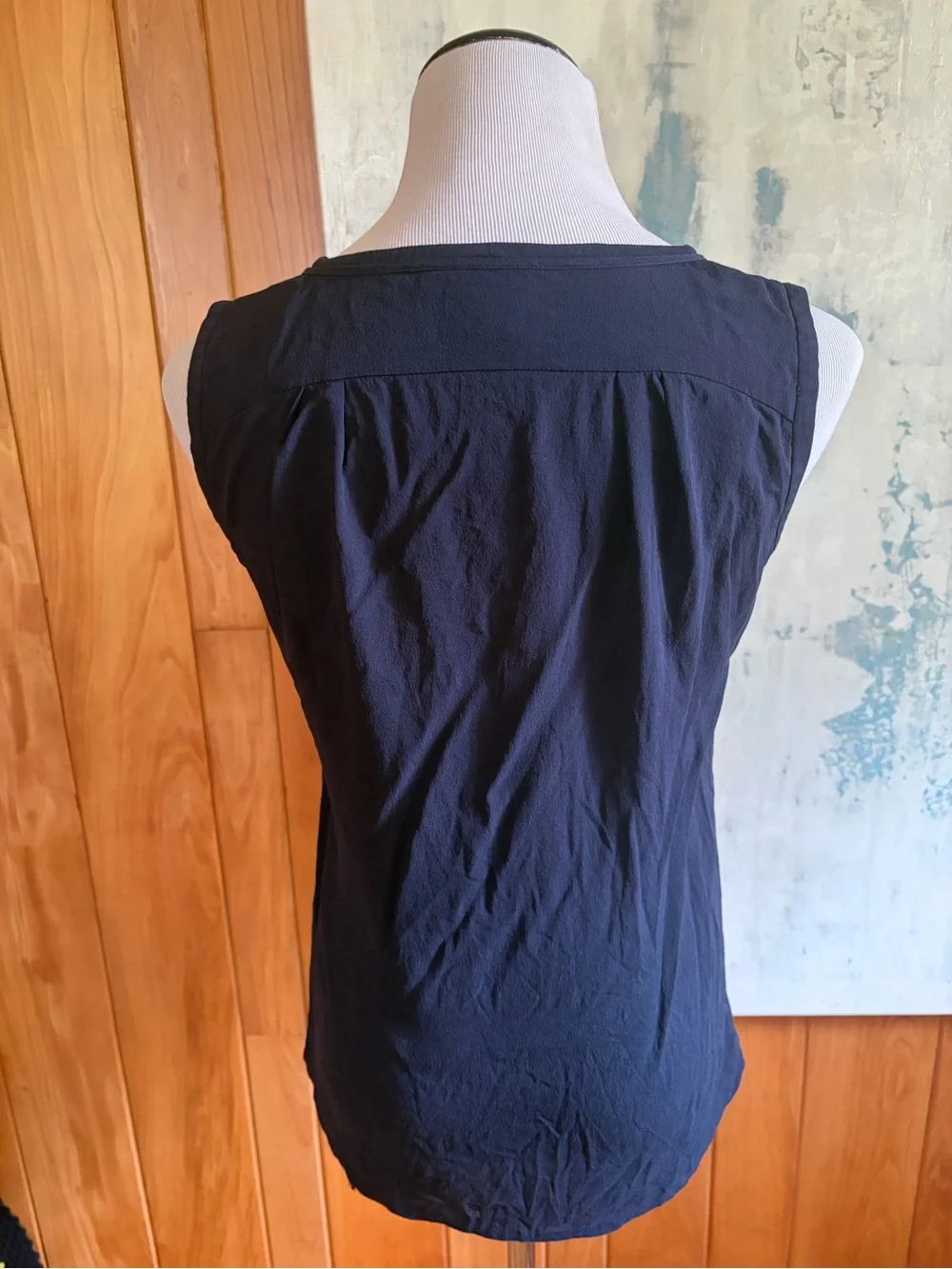 Tory Burch Navy Sleeveless Tie-Neck Blouse Size 4